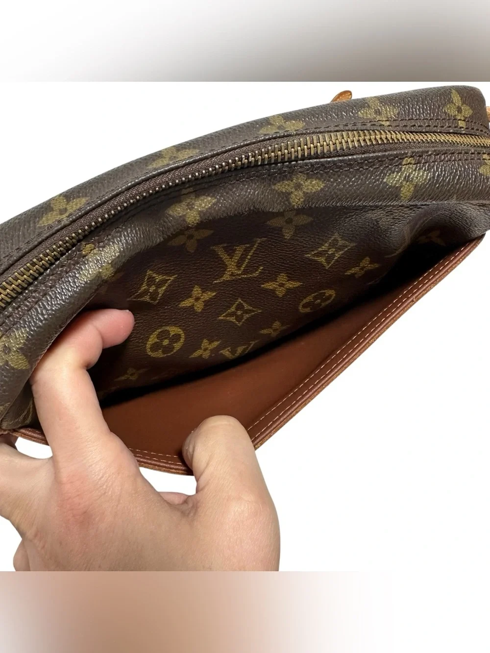Louis Vuitton Monogram & Vachetta Leather Jeune Fille MM Crossbody Shoulder Bag